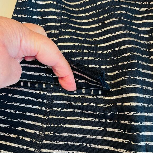 Elliott Lauren Black & Silver Striped Knit Button Front Blazer Jacket Women Sz S - Picture 8 of 11